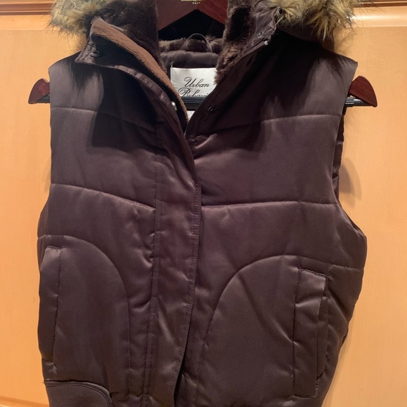 Urban Behavior Shiny Puffer Hooded Vest - Picture 1 of 5